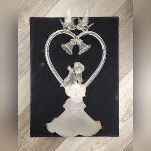 Crystal Heart Couple Pendant Necklace - White